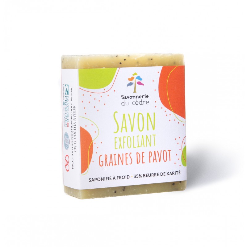 Savon exfoliant bio surgras graines de pavot