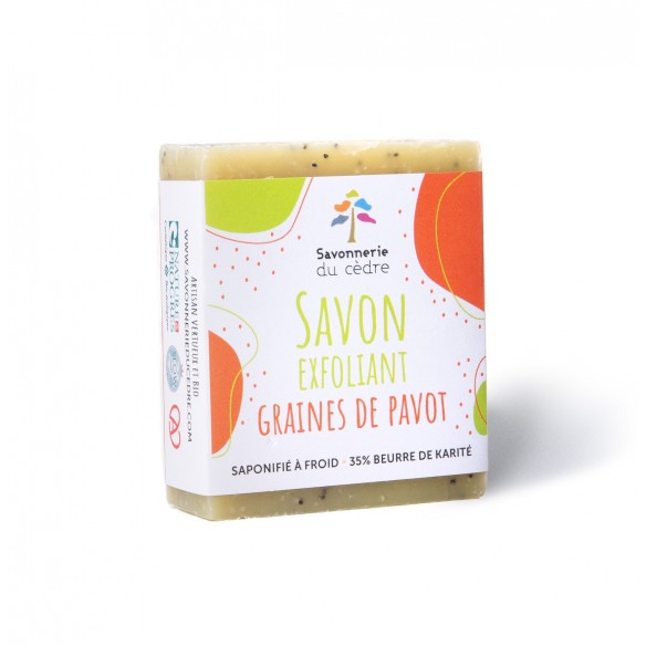 Savon exfoliant bio surgras graines de pavot